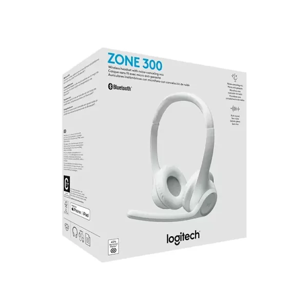 AUDIFONO INALAMBRICO LOGITECH ZONE 300 BLUETOOTH WHITE (981-001416)++++ AUDIFONO INALAMBRICO LOGITECH ZONE 300 BLUETOOTH WHITE 981 001416 1