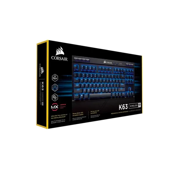 TECLADO MECANICO GAMER WIRELESS CORSAIR K63 CHERRY MX RED (CH-9145030-NA)+ TECLADO MECANICO GAMER WIRELESS CORSAIR K63 CHERRY MX RED CH 9145030 NA 3