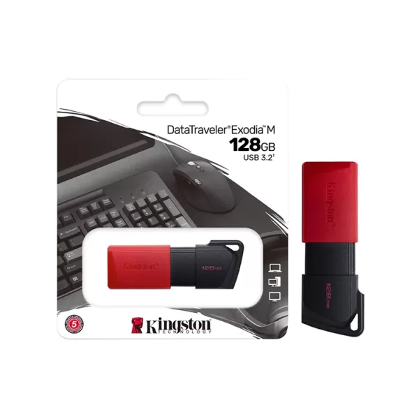 USB 128GB KINGSTON DATA TRAVELER EXODIA NEGRO ROJO DTXM 128GB 1
