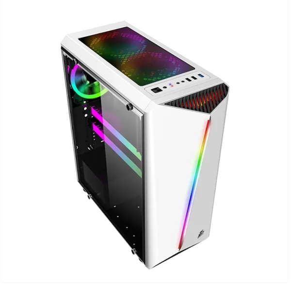 CASE GAMER 1ST PLAYER RAINBOW R3 WHITE USB 3.0 LED RGB SIN FUENTE 1