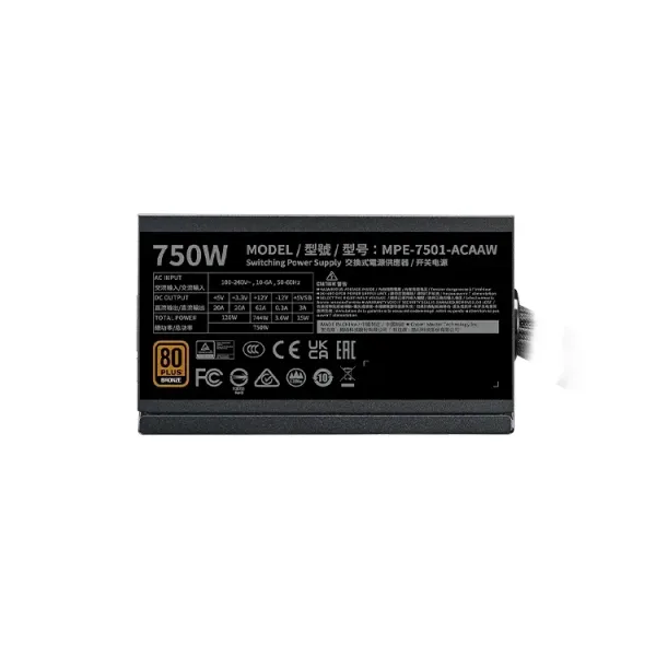 FUENTE DE PODER COOLER MASTER 750W V3 80 PLUS BRONZE MPE 7501 ACAAW 3BUS 2
