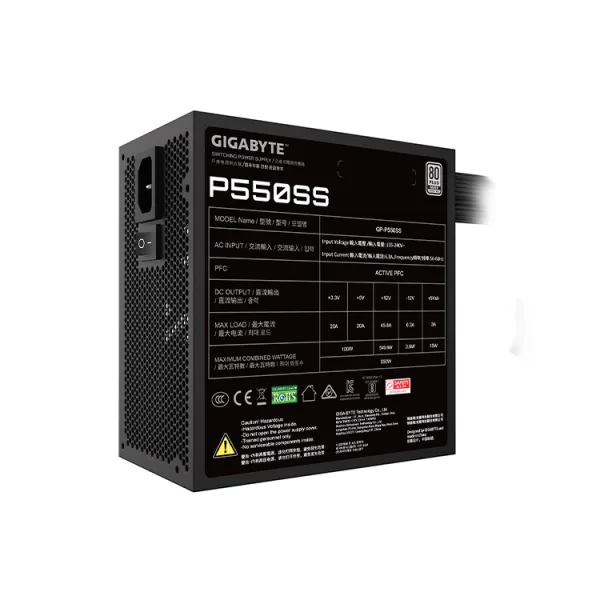 FUENTE DE PODER GIGABYTE 550W 80 PLUS SILVER (GP-P550SS)+ FUENTE DE PODER GIGABYTE 550W 80 PLUS SILVER GP P550SS 1