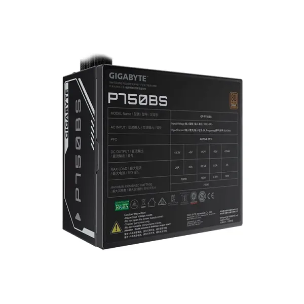FUENTE DE PODER GIGABYTE 750W 80 PLUS BRONZE GP P750BS