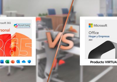 Comparación entre Microsoft 365 Personal y Microsoft Office Hogar y Empresas 2021 en formato virtual.