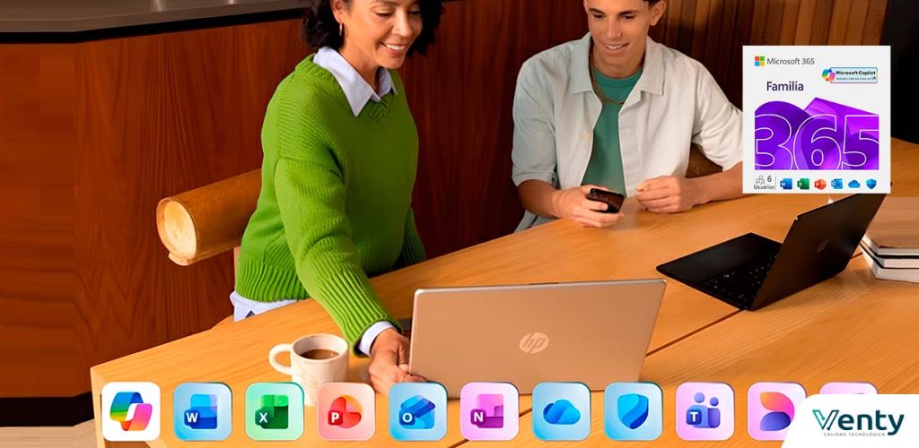 Microsoft 365 Familiar: uso compartido en hogar con varios usuarios y aplicaciones como Word, Excel y OneDrive