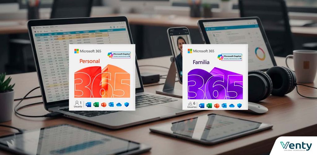 ¿En cuántos dispositivos puedo instalar Microsoft 365 Familia? 4 Dispositivos Microsoft 365 Familia: uso en laptop, tablet y smartphone con una sola suscripción