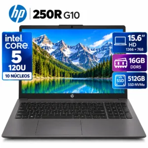 LAPTOP HP CORE 5 120U RAM 16GB DDR5 M.2 512GB 15.6" HD 250R G10