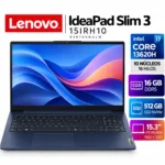 LAPTOP LENOVO CORE I7 13620H 16GB DDR5 M.2 512GB 15.3" IPS WUXGA 15IRH10 SLIM 3 1 Laptop Lenovo IdeaPad Slim 3 15IRH10, Intel Core i7-13620H, 16GB RAM DDR5, SSD 512GB NVMe, pantalla IPS WUXGA de 15.3 pulgadas, color azul cósmico.