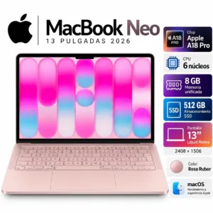 APPLE MACBOOK NEO A18 PRO RAM 8GB SSD 512GB 13" ROSA RUBOR ESPAÑOL