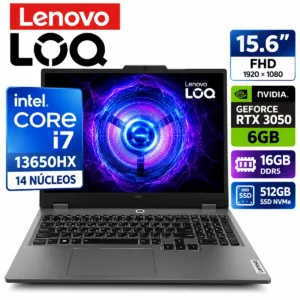 LAPTOP LENOVO LOQ CORE I7-13650HX 16GB DDR5 M.2 512GB 15.6" FHD RTX 3050 6GB