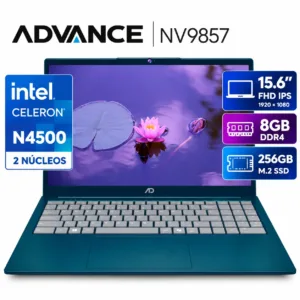LAPTOP ADVANCE CELERON N4500 RAM 8GB DDR4 M.2 256GB 15.6" FHD IPS NV9857