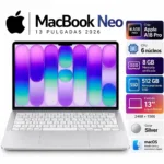 APPLE MACBOOK NEO A18 PRO RAM 8GB SSD 512GB 13" SILVER ESPAÑOL 2 diseño silver de mac